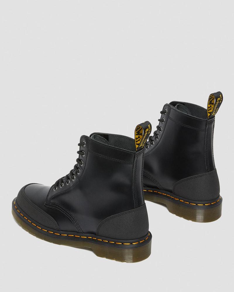 Dr Martens 1460 Guard Panel Leren Veterlaarzen Heren Zwart | NL 295RVD